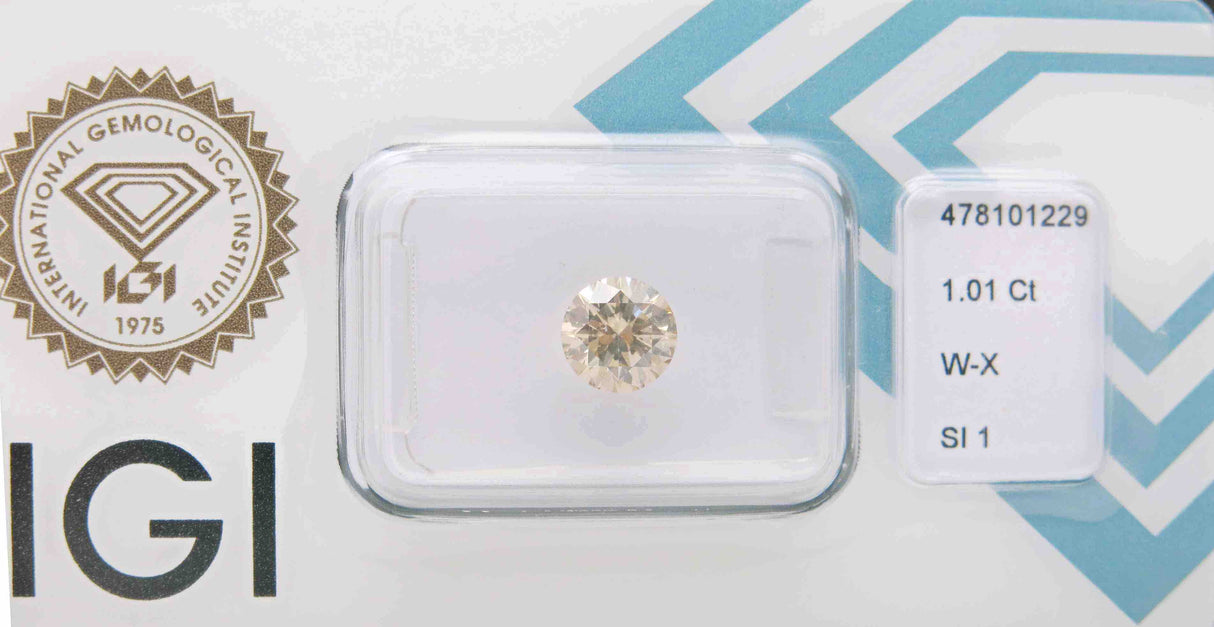 1.01 carat Round diamond  Brown SI1