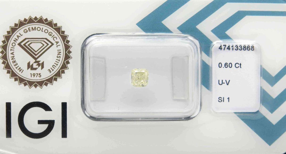 0.60 carat Cushion diamond  Yellow SI1