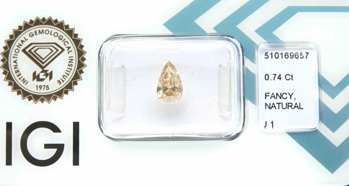 0.74 carat Pear diamond  Brown I1