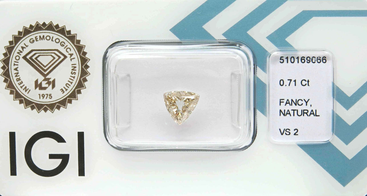 0.71 carat Triangle diamond  Brown VS2