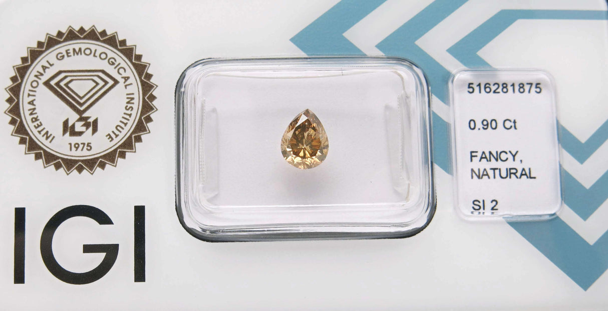 0.90 carat Pear diamond  Brown SI2