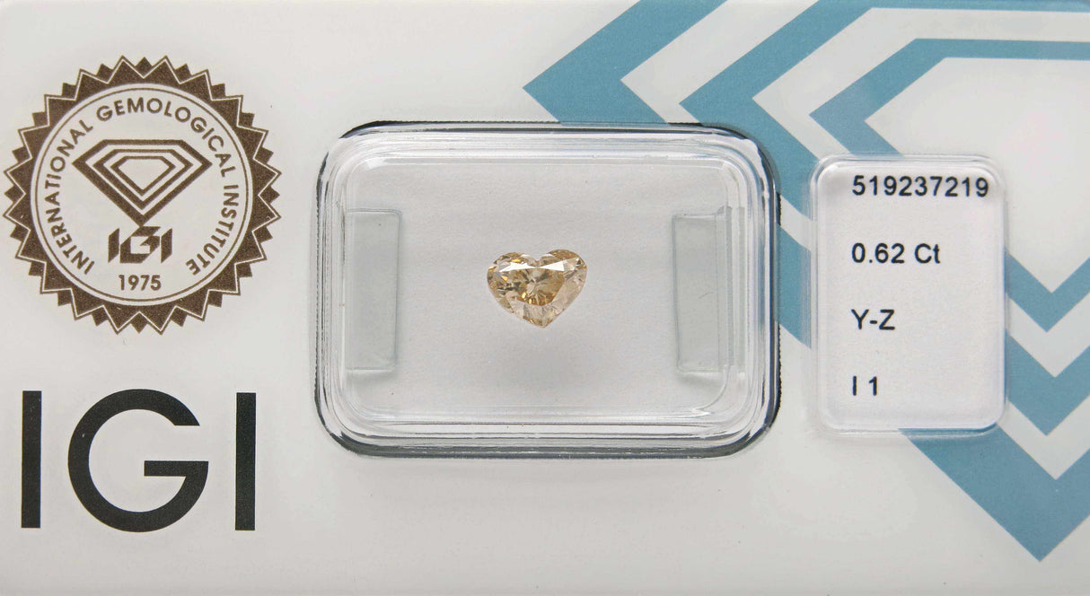0.62 carat Heart diamond  Brown I1