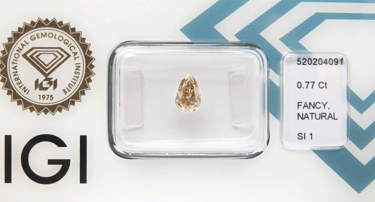 0.77 carat Pear diamond  Brown SI1