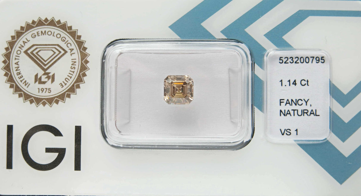 1.14 carat Emerald diamond  Brown VS1