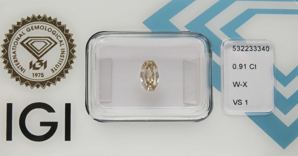 0.91 carat Hexagonal diamond  Brown VS1