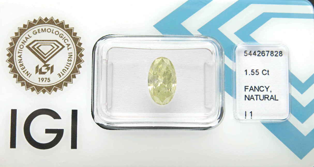 1.55 carat Oval diamond  Yellow I1