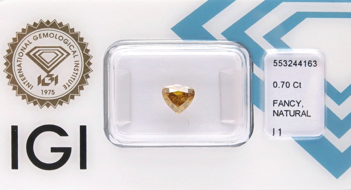 0.70 carat Heart diamond  Yellow I1