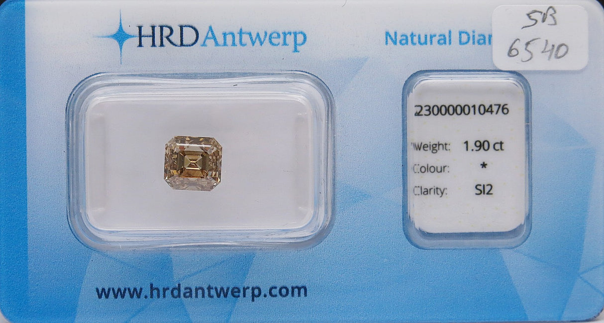 1.90 carat Emerald diamond  Brown SI2