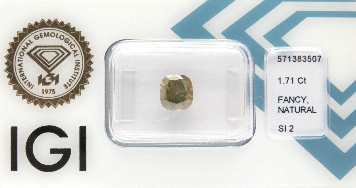 1.71 carat Cushion diamond  Brown SI2