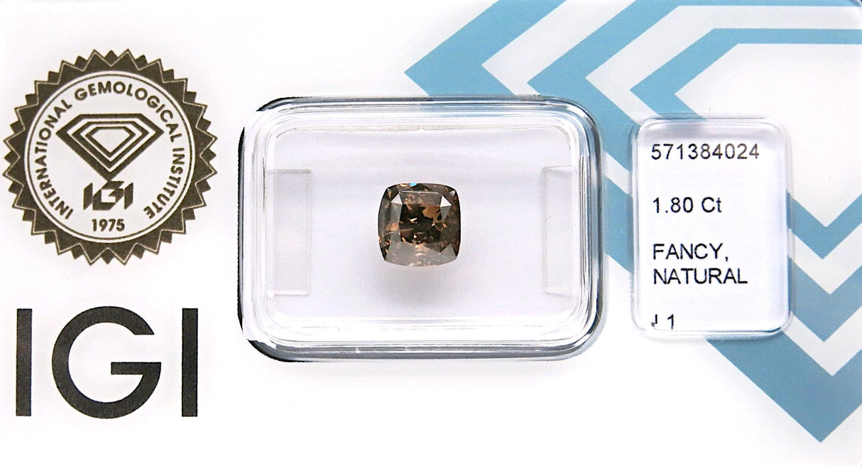 1.8 carat Cushion diamond  Brown I1