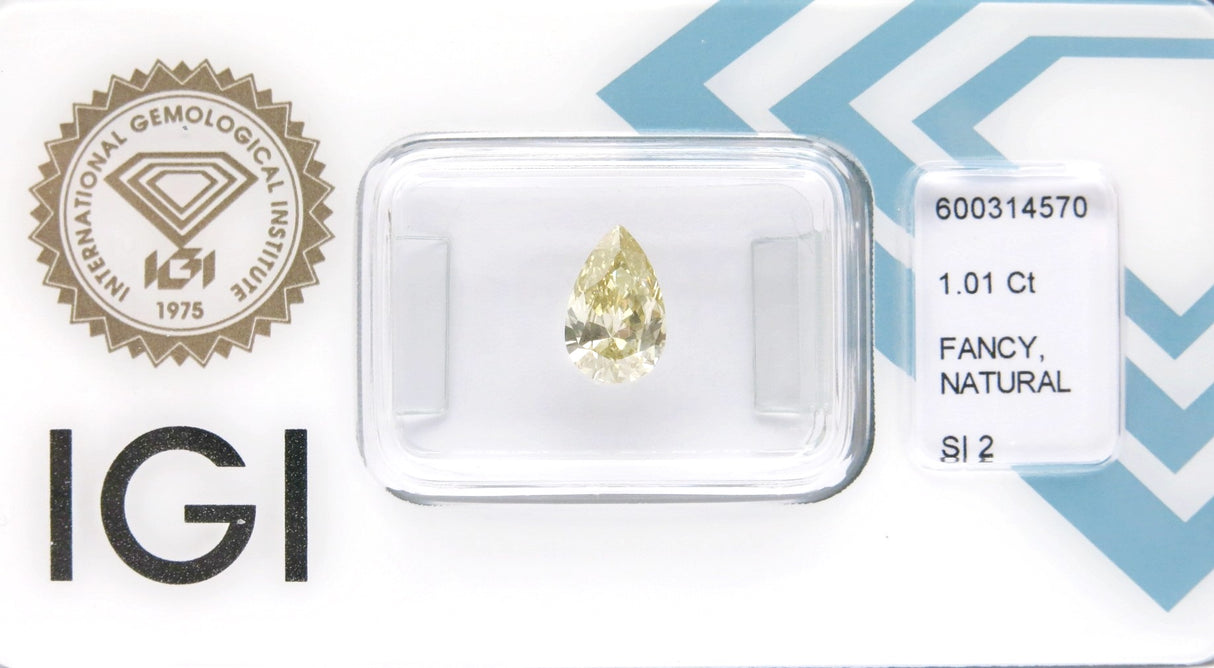 1.01 carat Pear diamond  Yellow SI2