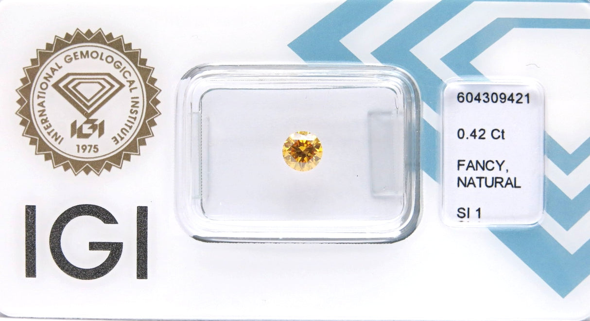 0.42 carat Round diamond  Yellow SI1