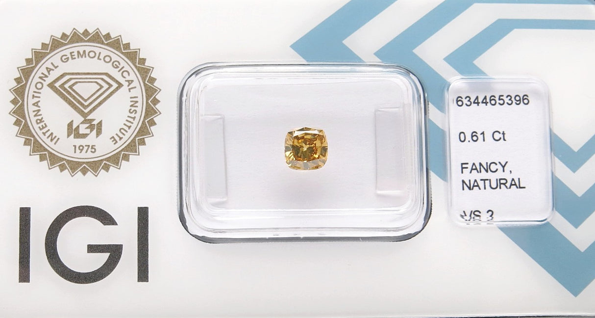 0.61 carat Cushion diamond  Yellow VS2